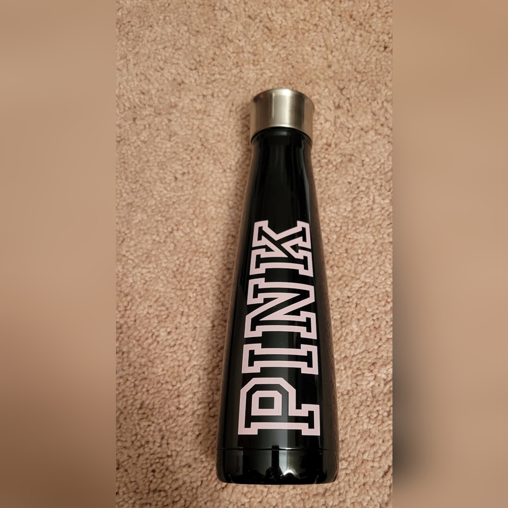 PINK Victoria's Secret Black and Pink Water Bottle